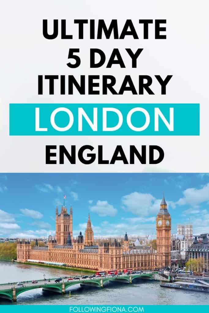 Pinterest pin - 5 day itinerary for London