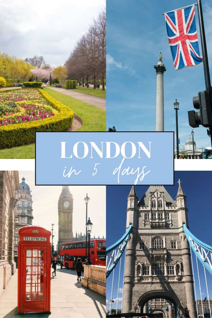 Pinterest pin - 5 day itinerary London